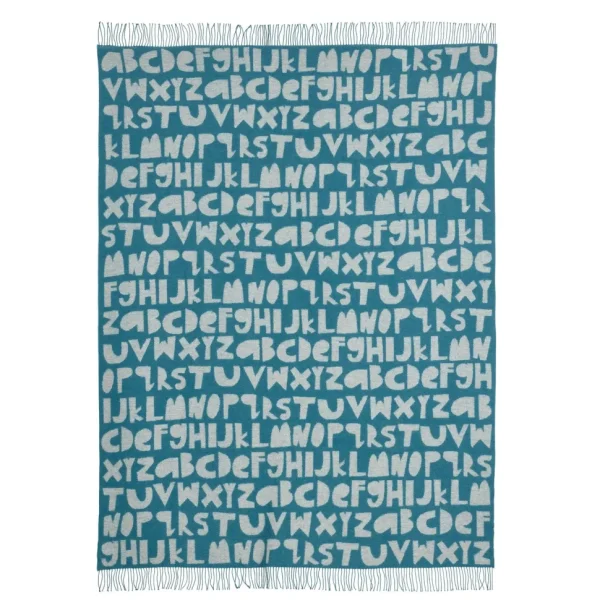 Blankets + Throws>Donna Wilson Alphabet Lambswool Throw - Blue