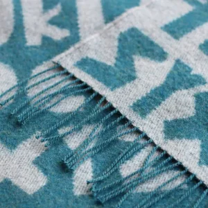 Blankets + Throws>Donna Wilson Alphabet Lambswool Throw - Blue