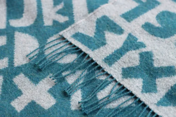 Blankets + Throws>Donna Wilson Alphabet Lambswool Throw - Blue