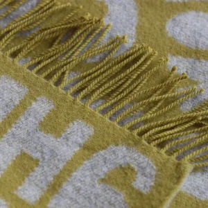 Blankets + Throws>Donna Wilson Alphabet Lambswool Throw - Yellow