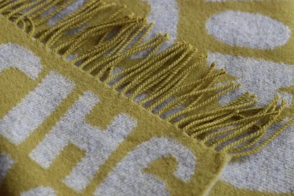 Blankets + Throws>Donna Wilson Alphabet Lambswool Throw - Yellow