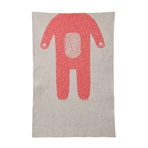 Baby Blankets>Donna Wilson Bear Mini Blanket - Grey & Pink