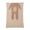 Baby Blankets>Donna Wilson Bear Mini Blanket - Oatmeal & Brown