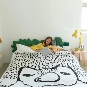 Blankets + Throws>Donna Wilson Bear Shaped Cotton Throw