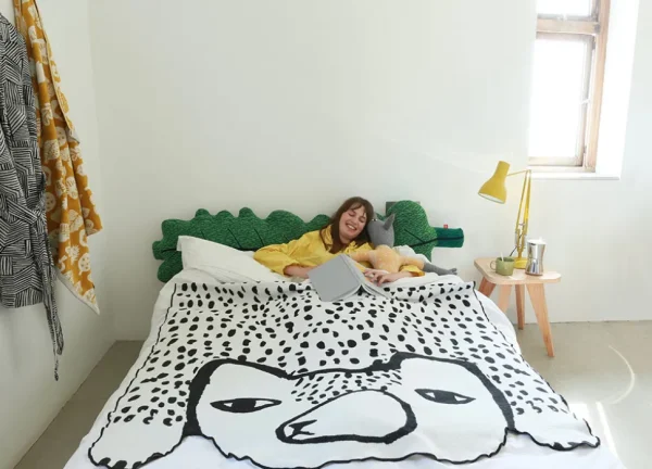 Blankets + Throws>Donna Wilson Bear Shaped Cotton Throw