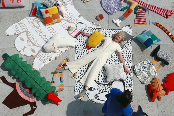 Blankets + Throws>Donna Wilson Bear Shaped Cotton Throw