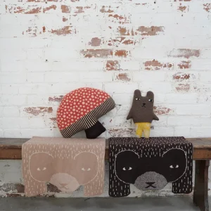 Scarves>Donna Wilson Bear Shawl - Brown