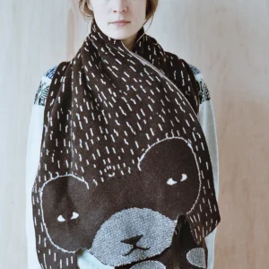 Scarves>Donna Wilson Bear Shawl - Brown