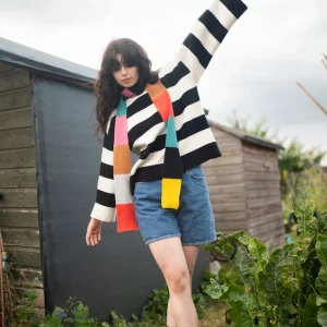 Lambswool Jumpers>Donna Wilson Bella Jumper - Black & White