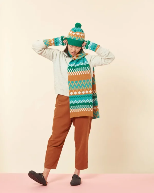 Hats + Arm Warmers>Donna Wilson Big Stitch Beanie Hat - Shamrock