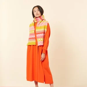 Scarves>Donna Wilson Big Stitch Scarf - Lipstick