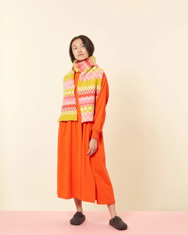 Scarves>Donna Wilson Big Stitch Scarf - Lipstick