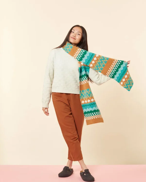 Scarves>Donna Wilson Big Stitch Scarf - Shamrock