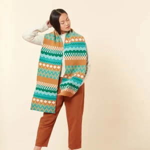 Scarves>Donna Wilson Big Stitch Scarf - Shamrock
