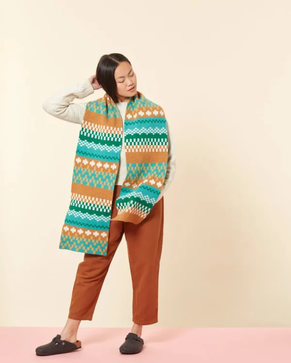 Scarves>Donna Wilson Big Stitch Scarf - Shamrock