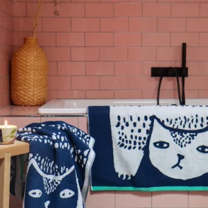 Bath Towels + Sheets>Donna Wilson Cat Sheet Towel