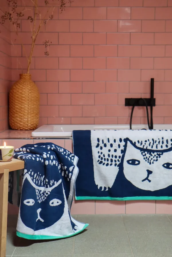 Bath Towels + Sheets>Donna Wilson Cat Sheet Towel