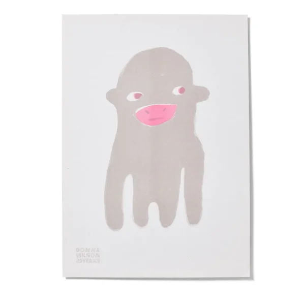Screen Print Wall Art>Donna Wilson Charlie Monkey 20 Years Riso Print - Limited Edition