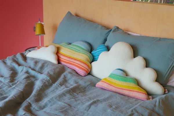 Shaped Cushions | Shaped Cushions>Donna Wilson Cloud Medium Shaped Cushion - Rainbow