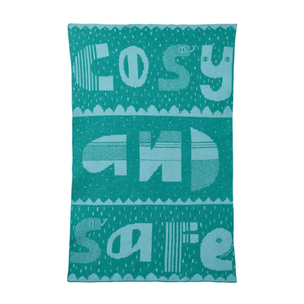 Baby Blankets>Donna Wilson Cosy and Safe Mini Blanket - Blue & Green