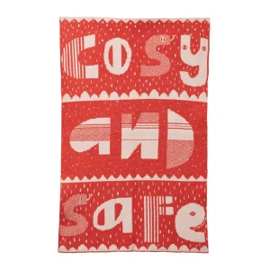 Baby Blankets>Donna Wilson Cosy and Safe Mini Blanket - Orange & White