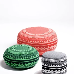 Floor Cushions>Donna Wilson Ernest Pouffe in ZigZag - Black