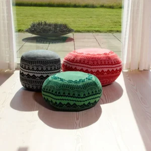 Floor Cushions>Donna Wilson Ernest Pouffe in ZigZag - Black