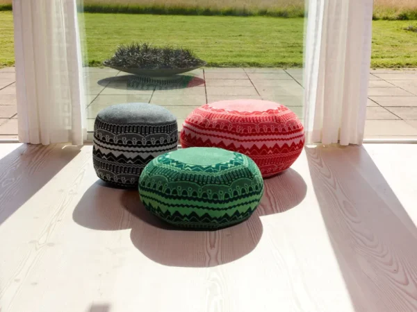 Floor Cushions>Donna Wilson Ernest Pouffe in ZigZag - Black