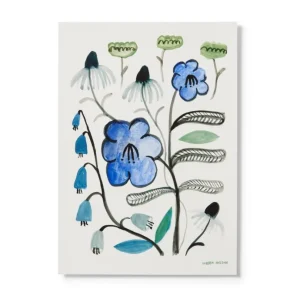 Flower Wall Art>Donna Wilson Floral Print - Blue