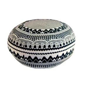 Floor Cushions>Donna Wilson Frank Pouffe in ZigZag - Black