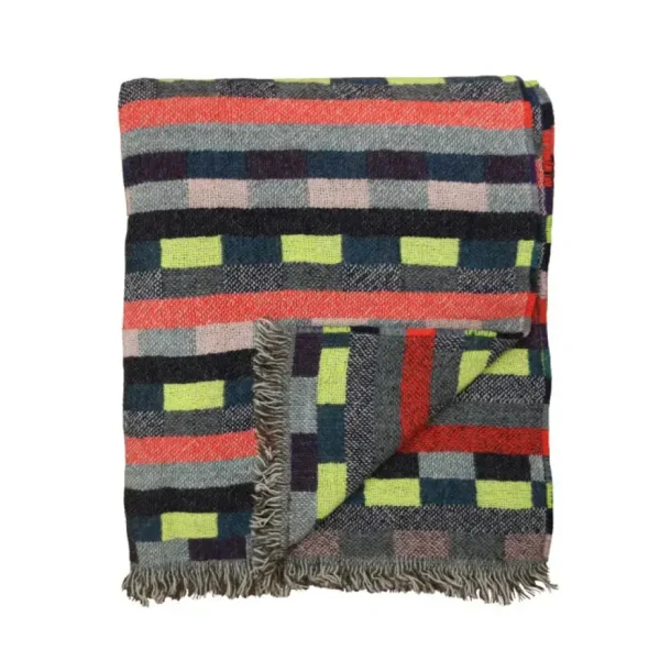 Blankets + Throws>Donna Wilson Glitch Woven Throw - Denim Blue