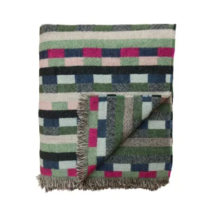 Blankets + Throws>Donna Wilson Glitch Woven Throw - Forest Green
