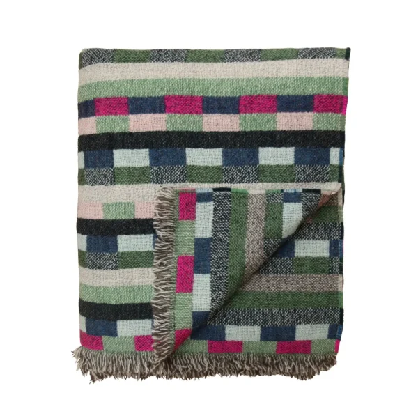 Blankets + Throws>Donna Wilson Glitch Woven Throw - Forest Green