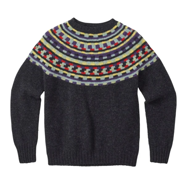 Lambswool Jumpers>Donna Wilson Glitch Yoke Jumper - Charcoal