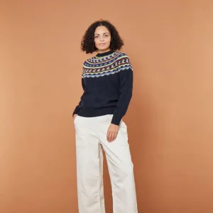 Lambswool Jumpers>Donna Wilson Glitch Yoke Jumper - Charcoal
