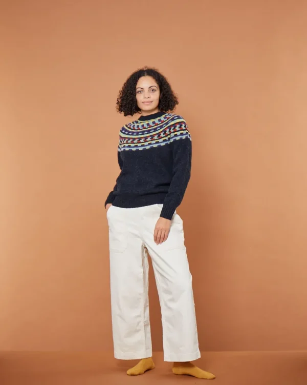 Lambswool Jumpers>Donna Wilson Glitch Yoke Jumper - Charcoal
