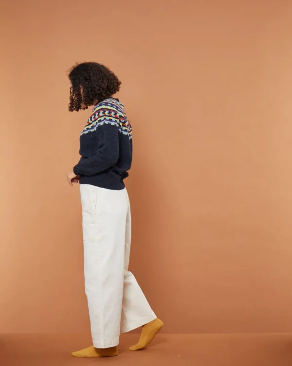 Lambswool Jumpers>Donna Wilson Glitch Yoke Jumper - Charcoal