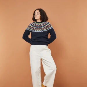 Lambswool Jumpers>Donna Wilson Glitch Yoke Jumper - Charcoal