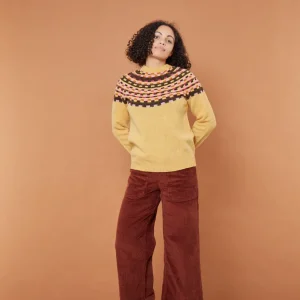 Lambswool Jumpers>Donna Wilson Glitch Yoke Jumper - Marzipan