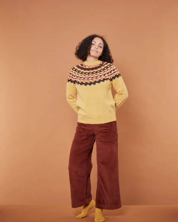Lambswool Jumpers>Donna Wilson Glitch Yoke Jumper - Marzipan