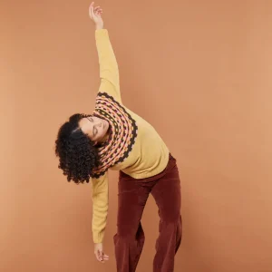Lambswool Jumpers>Donna Wilson Glitch Yoke Jumper - Marzipan