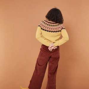 Lambswool Jumpers>Donna Wilson Glitch Yoke Jumper - Marzipan