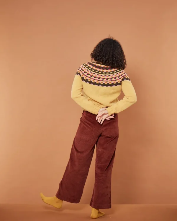 Lambswool Jumpers>Donna Wilson Glitch Yoke Jumper - Marzipan