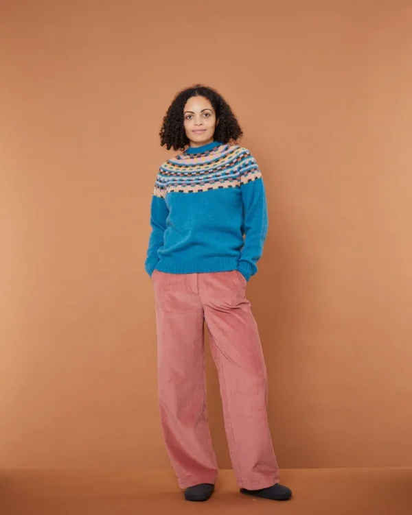 Lambswool Jumpers>Donna Wilson Glitch Yoke Jumper - Pennan Bay