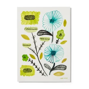 Flower Wall Art>Donna Wilson Green Wildflower Giclée Print