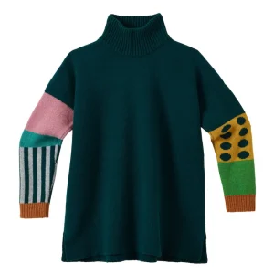 Lambswool Jumpers>Donna Wilson Hettie Turtleneck Jumper - Green