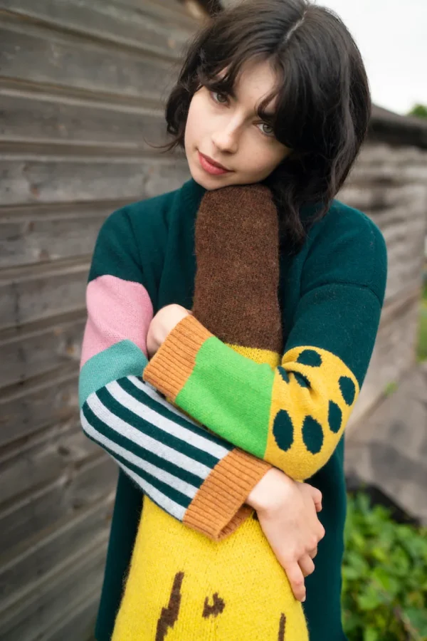 Lambswool Jumpers>Donna Wilson Hettie Turtleneck Jumper - Green