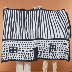 Blankets + Throws>Donna Wilson House Shaped Cotton Throw