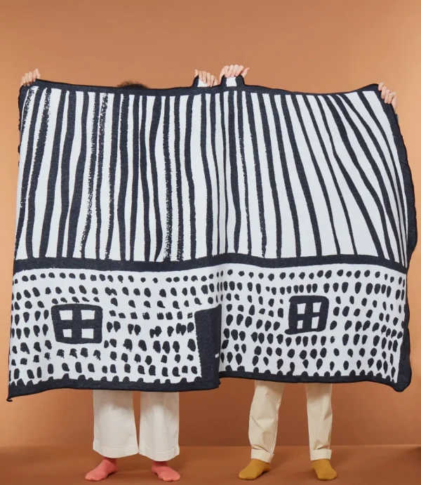 Blankets + Throws>Donna Wilson House Shaped Cotton Throw