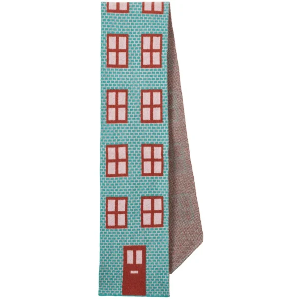 Scarves>Donna Wilson House Shaped Scarf - Shamrock